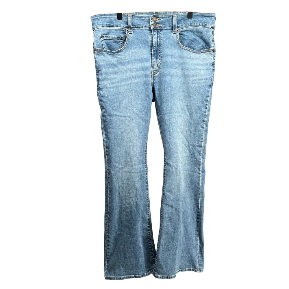 Levi 726 Flare Jeans Womens 33 Blue High Rise Stretch Denim Retro Boho